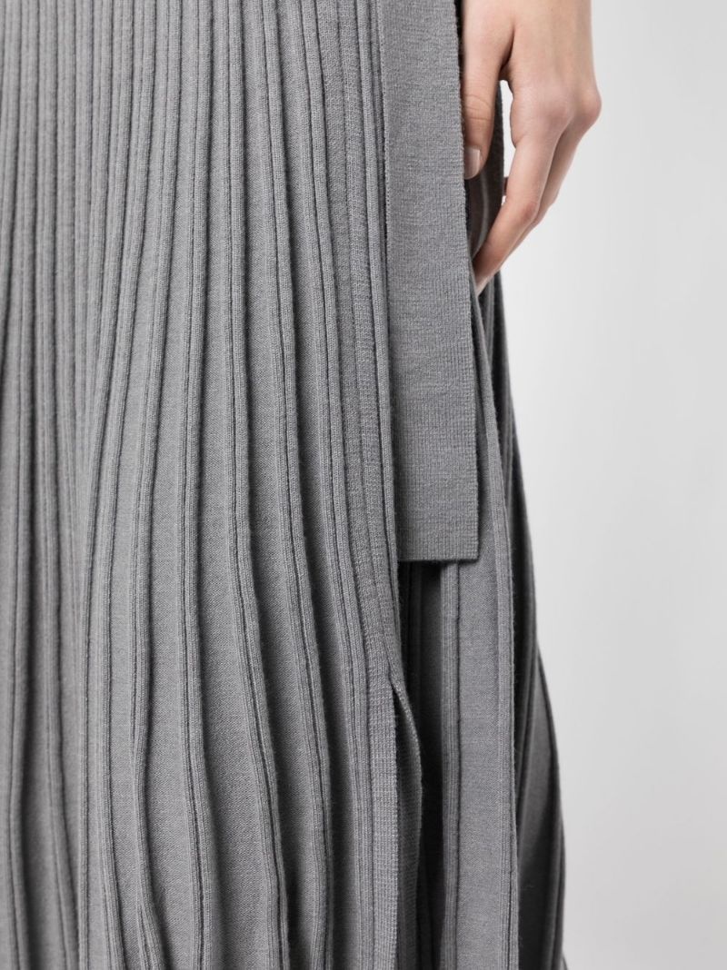 pleated wool-blend midi skirt - 5