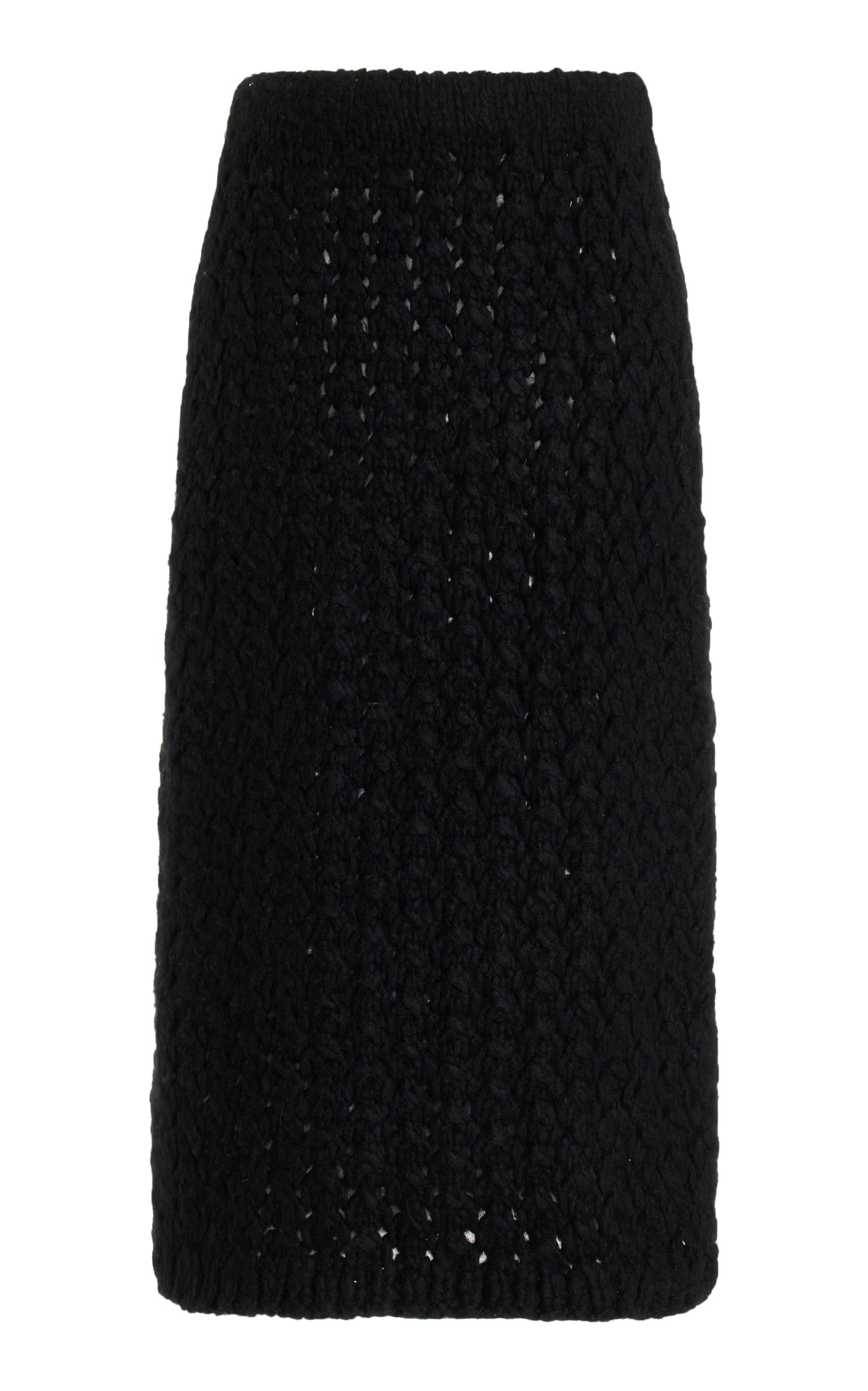 Collin Skirt in Black Welfat Cashmere - 1