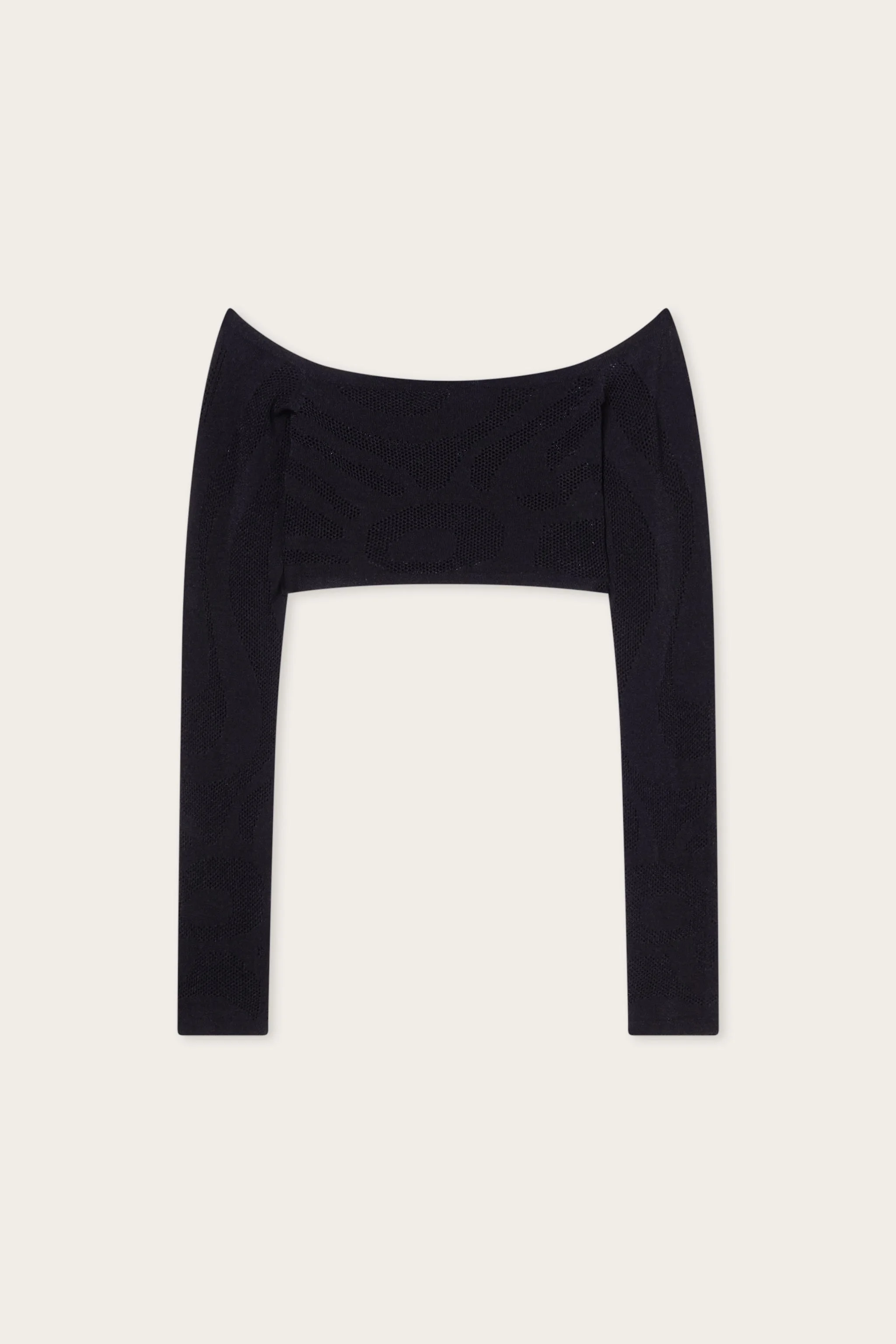 CROPPED JACQUARD MARMO TOP - 1