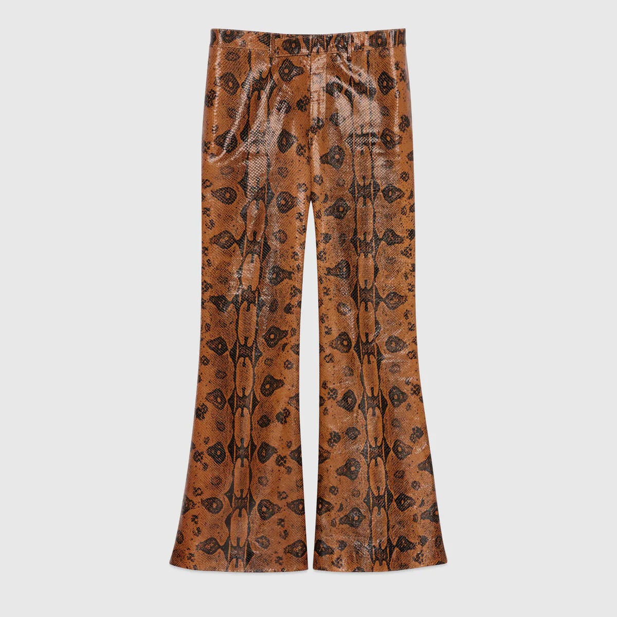 Boa print flared leather pant - 1