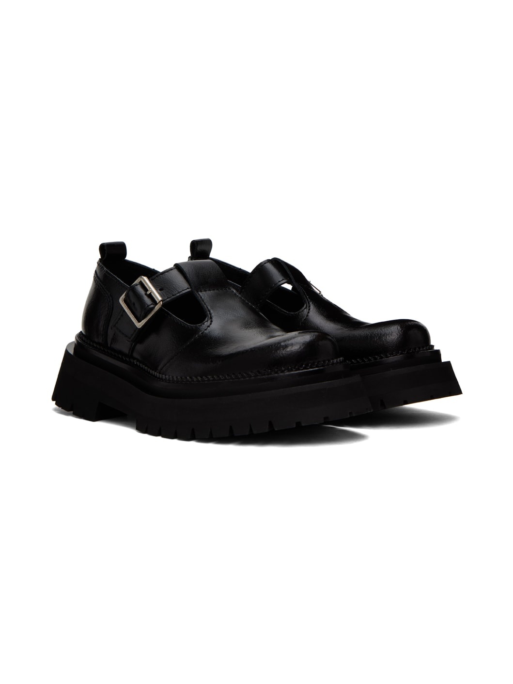 Black Round Toe Loafers - 4