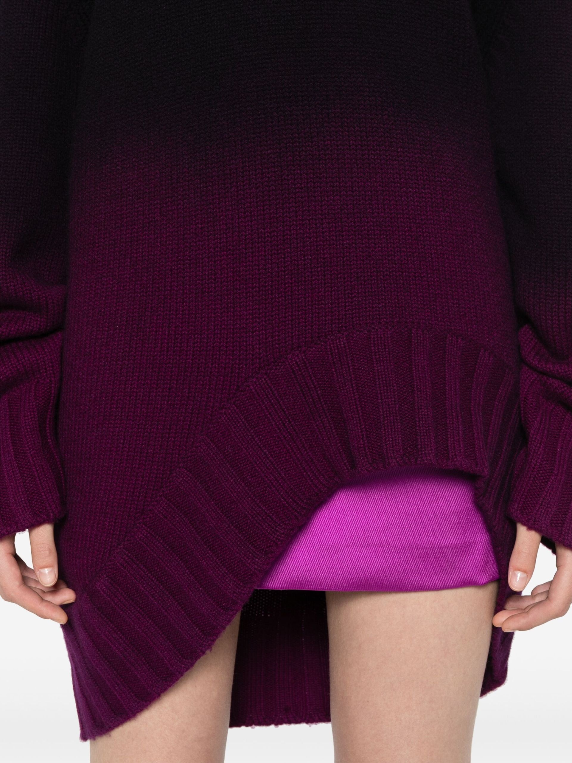 Purple Asymmetric Ombré Jumper - 5