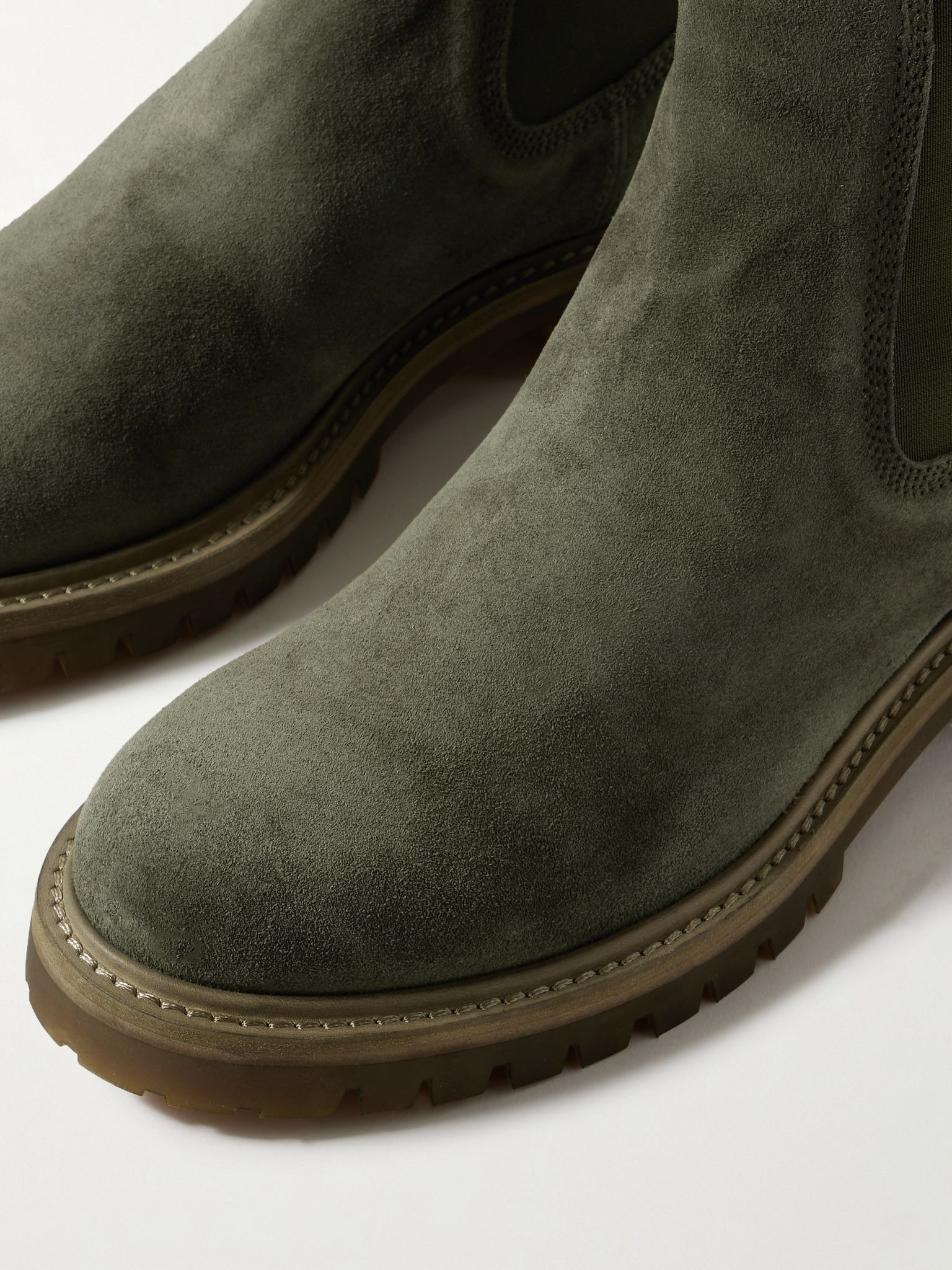 Boss 004 Suede Chelsea Boots Green - 5