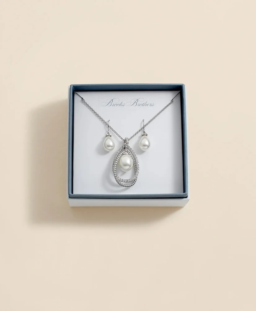 Orbital Interlocking Faux- Pearl and Crystal Set - 1