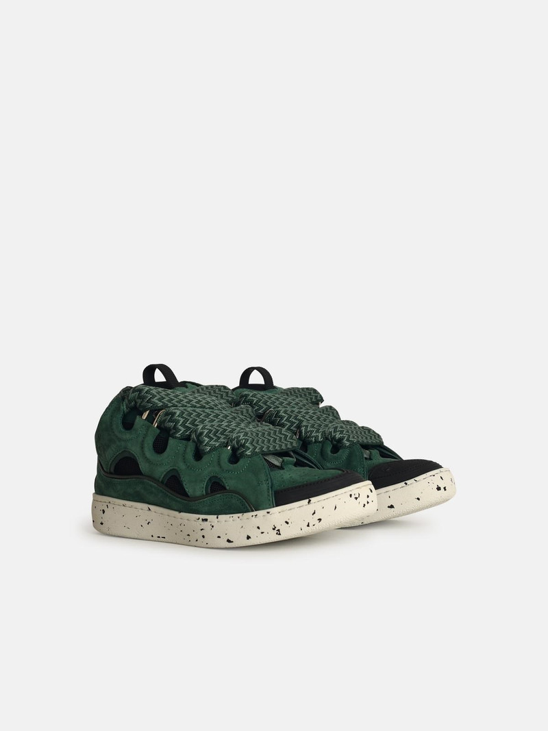 Lanvin 'CURB' GREEN LEATHER BLEND SNEAKERS outlook