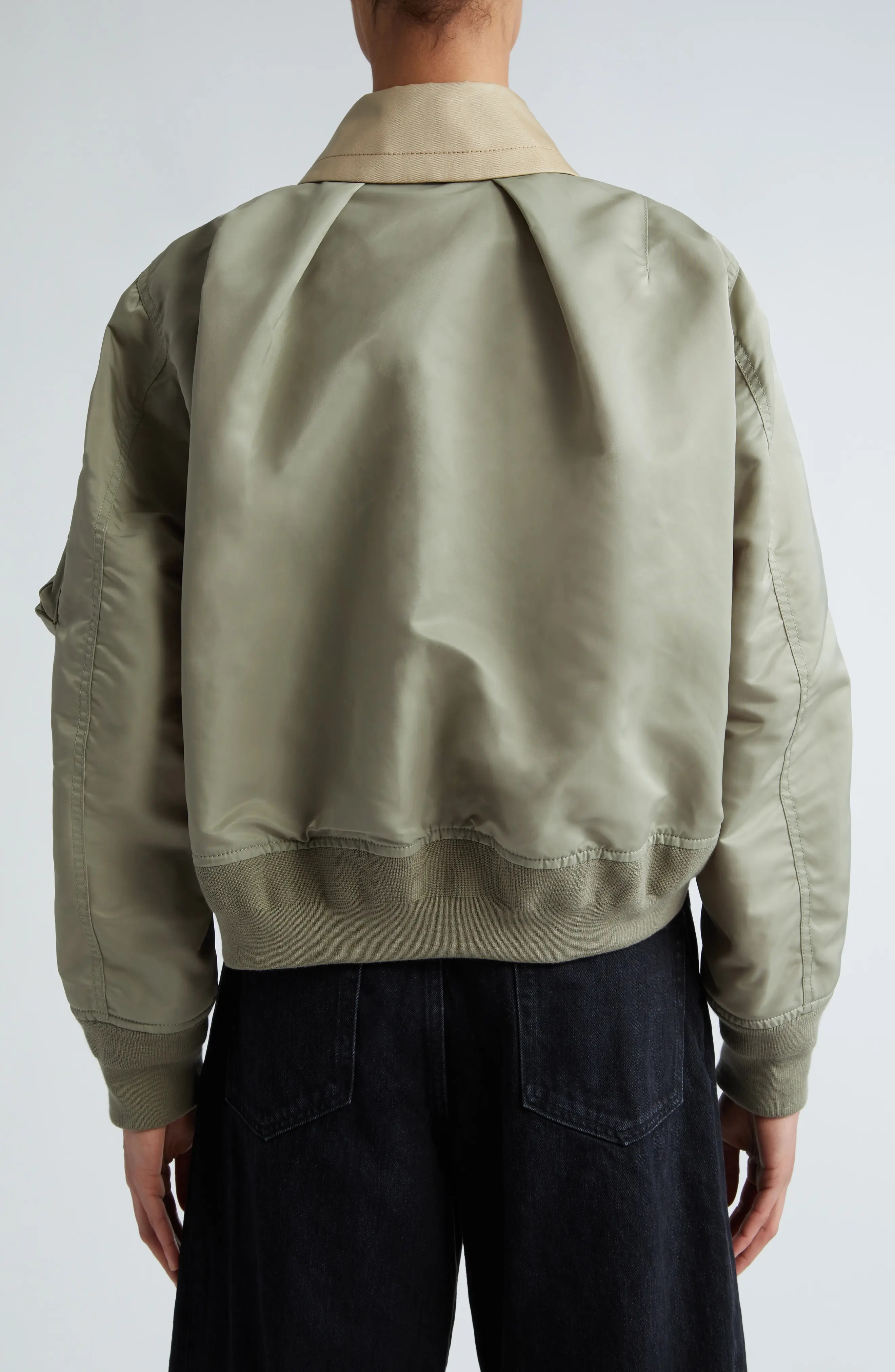 sacai Nylon Twill & Cotton Blend Gabardine Trench Bomber