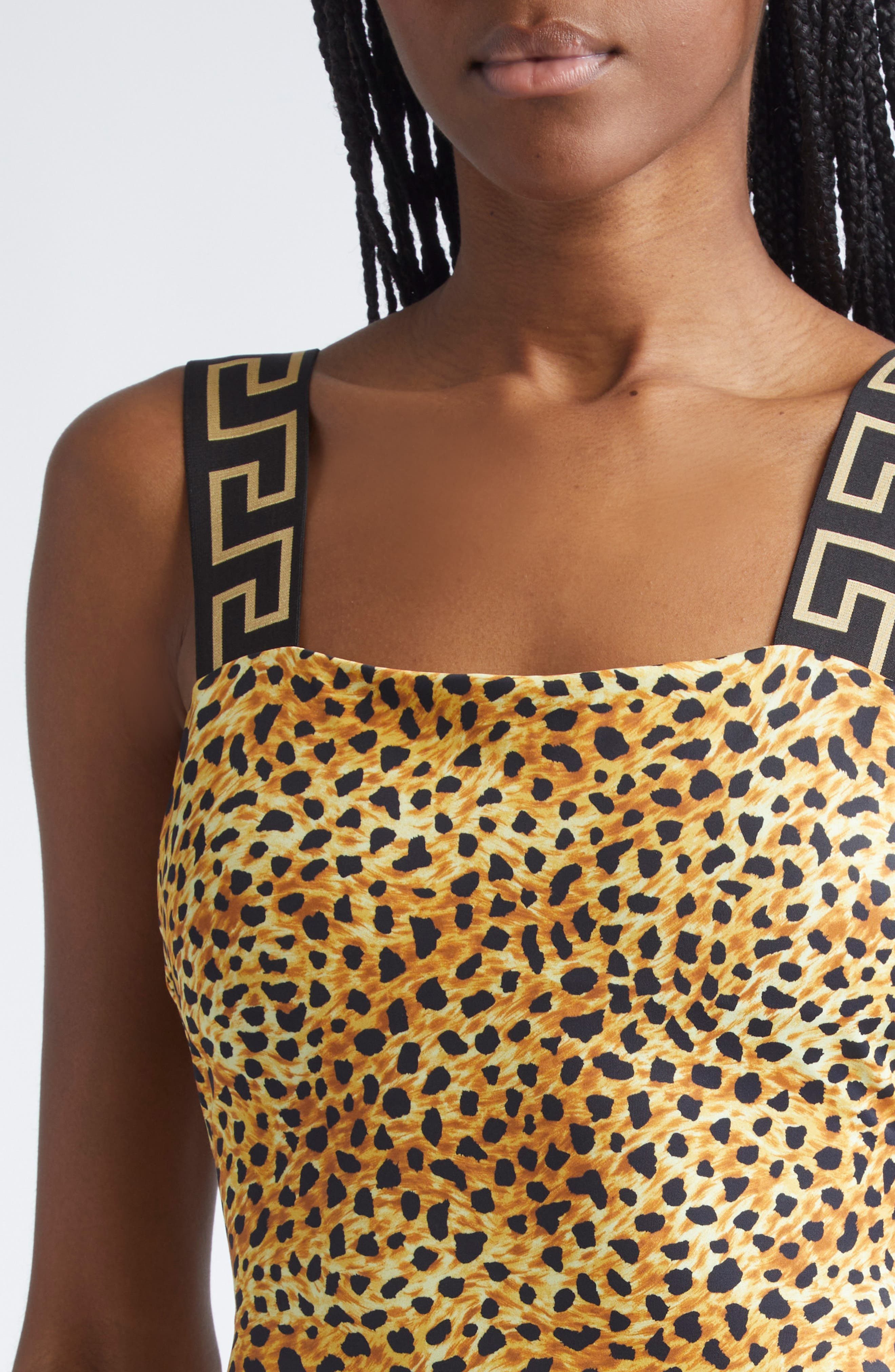 Versace Cheetah Print One-Piece Swimsuit in Neutral at Nordstrom - 4