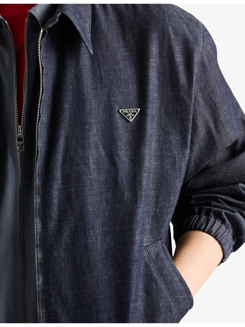 Logo-Plaque Blouson Chambray Denim Jacket 5