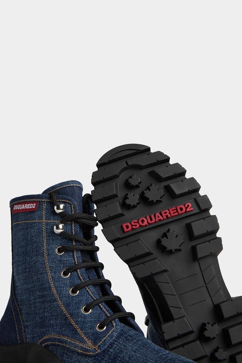 DENIM COMBAT BOOTS - 5