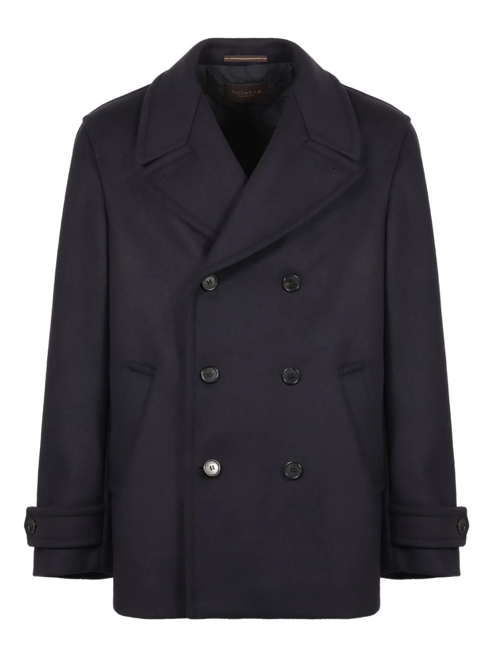 double-breasted lapel coat - 1