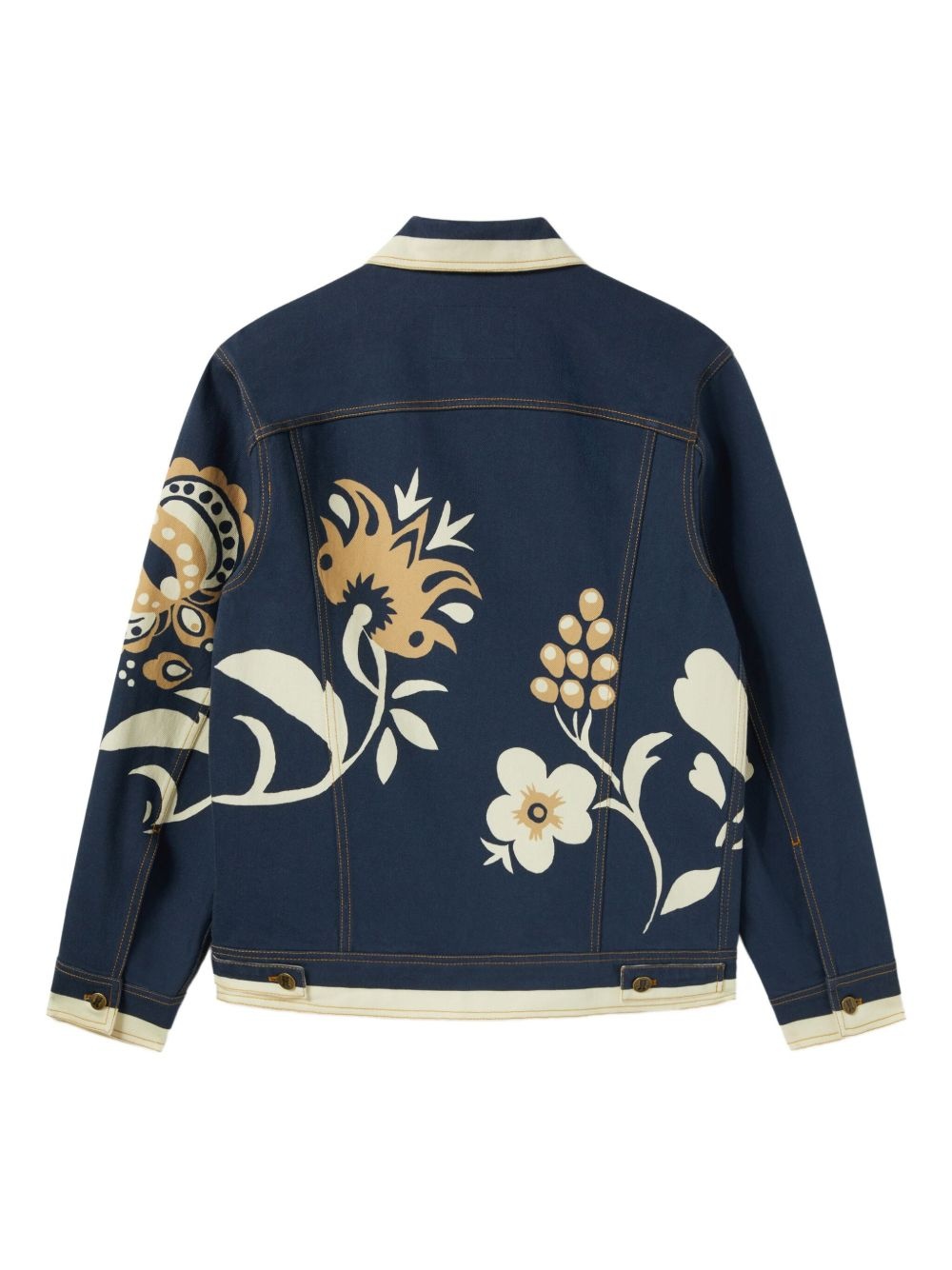 floral-print denim jacket - 4