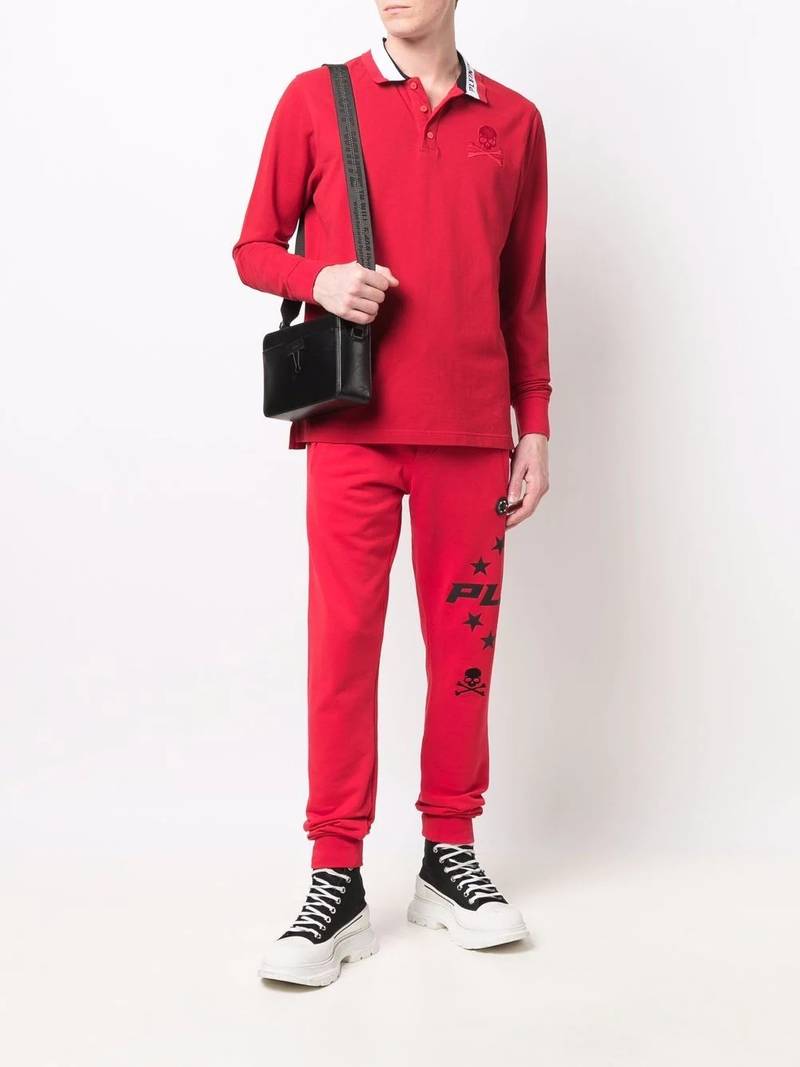 PHILIPP PLEIN logo skull tracksuit bottoms outlook