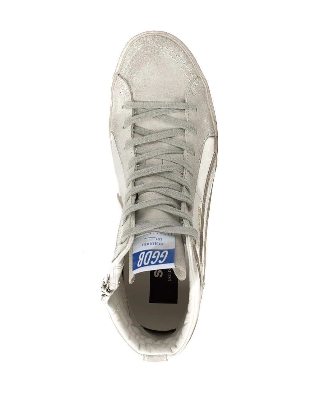 Slide leather high-top trainers - 4