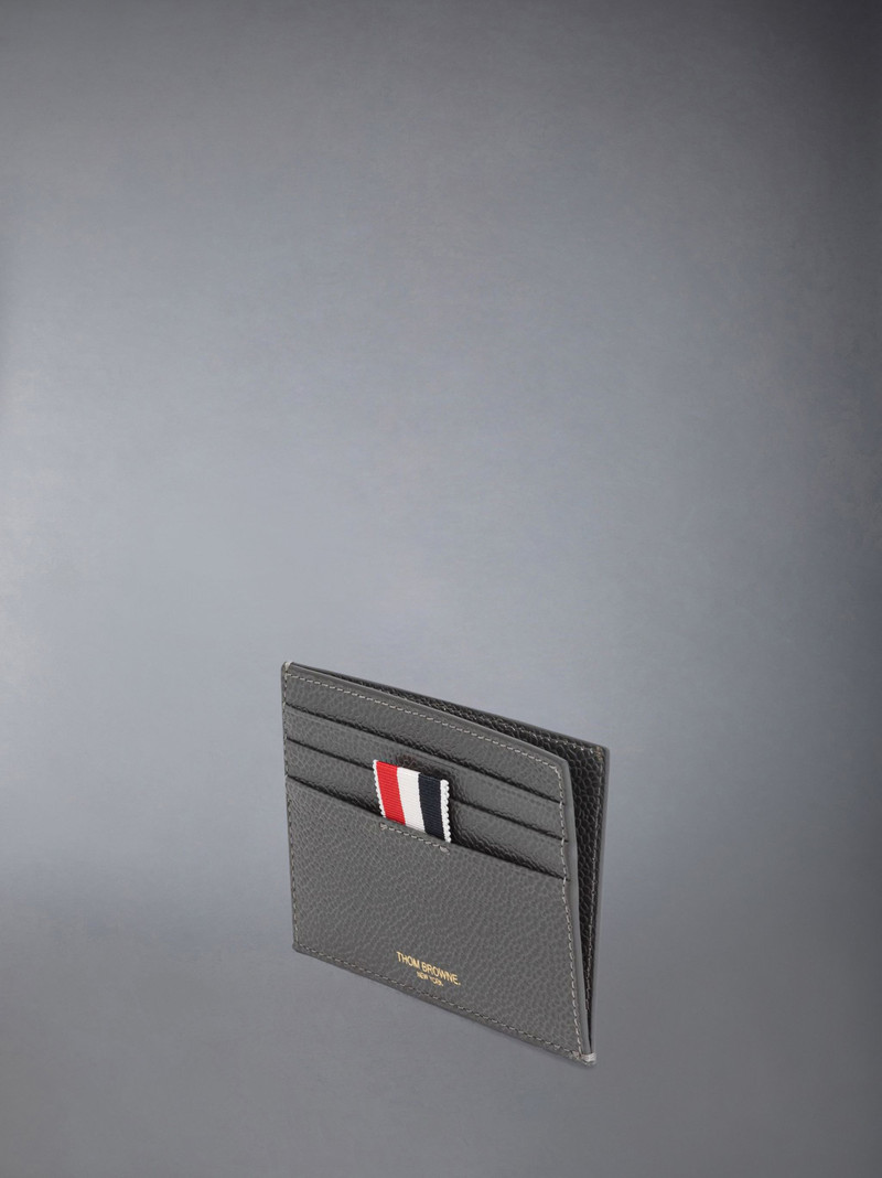 Dark Grey Pebble Grain Leather 4-Bar Single Cardholder 3