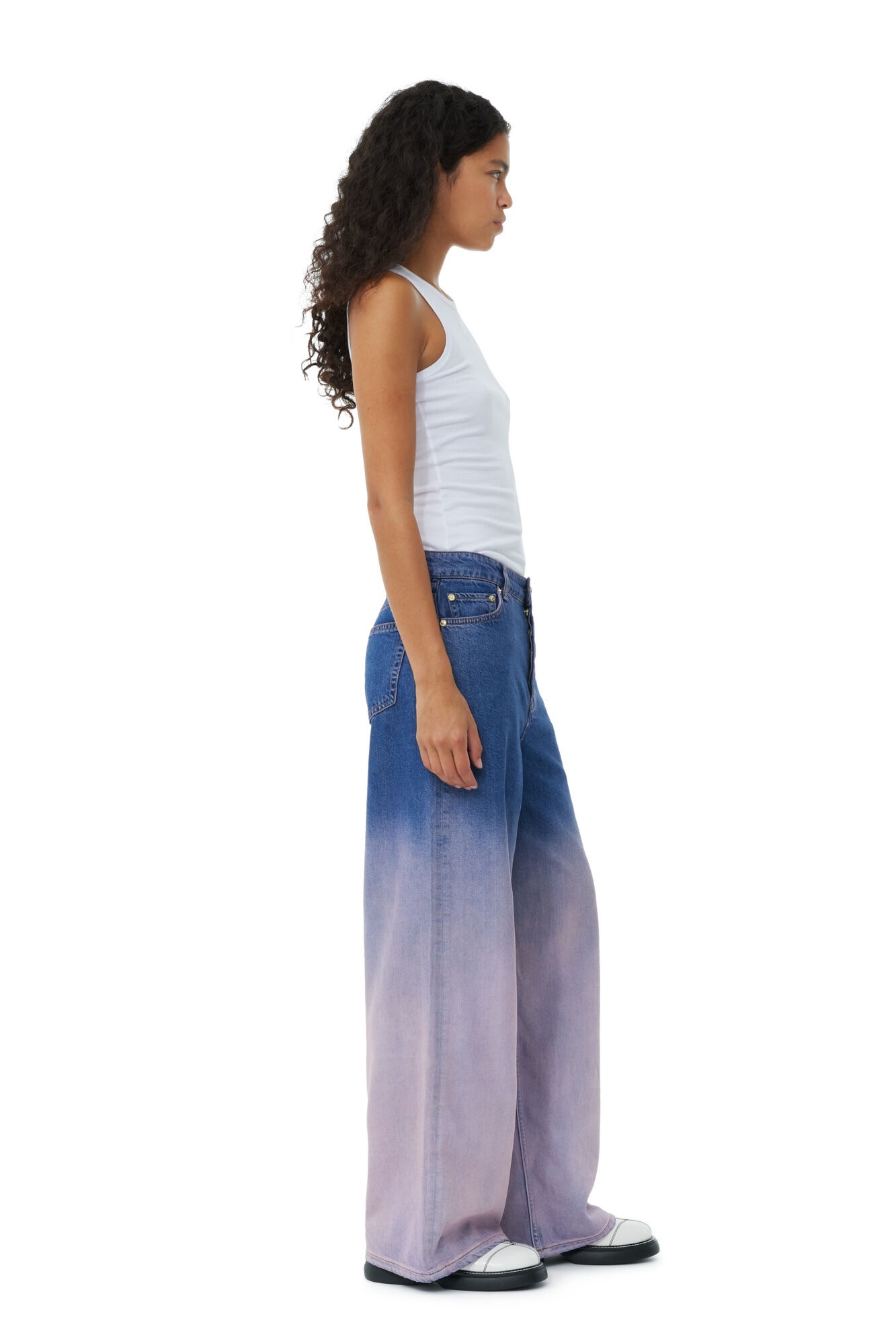 PURPLE BLEACH FUTURE DENIM WIDE JEANS - 5