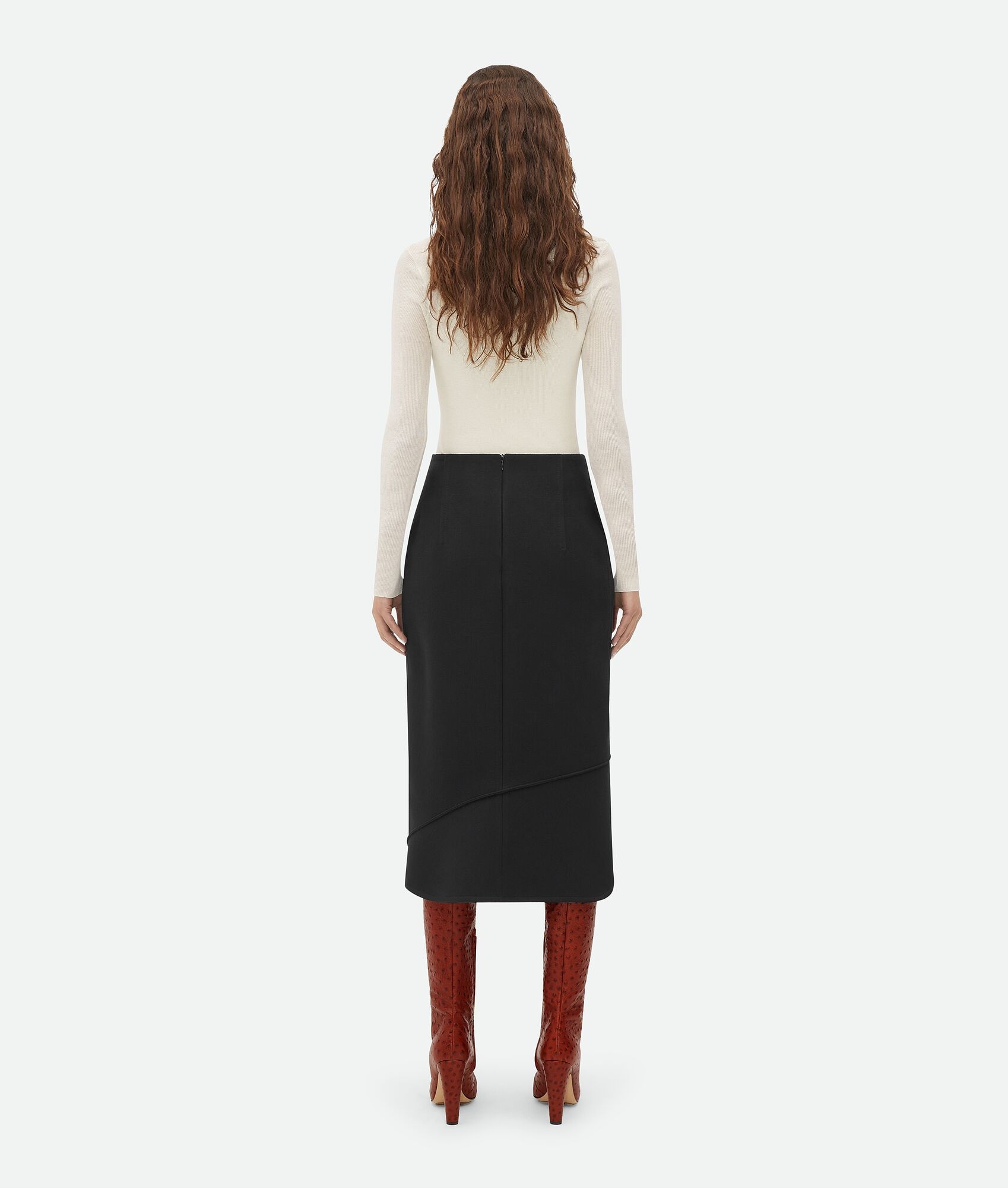 スカート BOTTEGA VENETA COTTON BLEND STRUCTURED SKIRT Bottega Veneta Structured Cotton Midi Skirt | REVERSIBLE