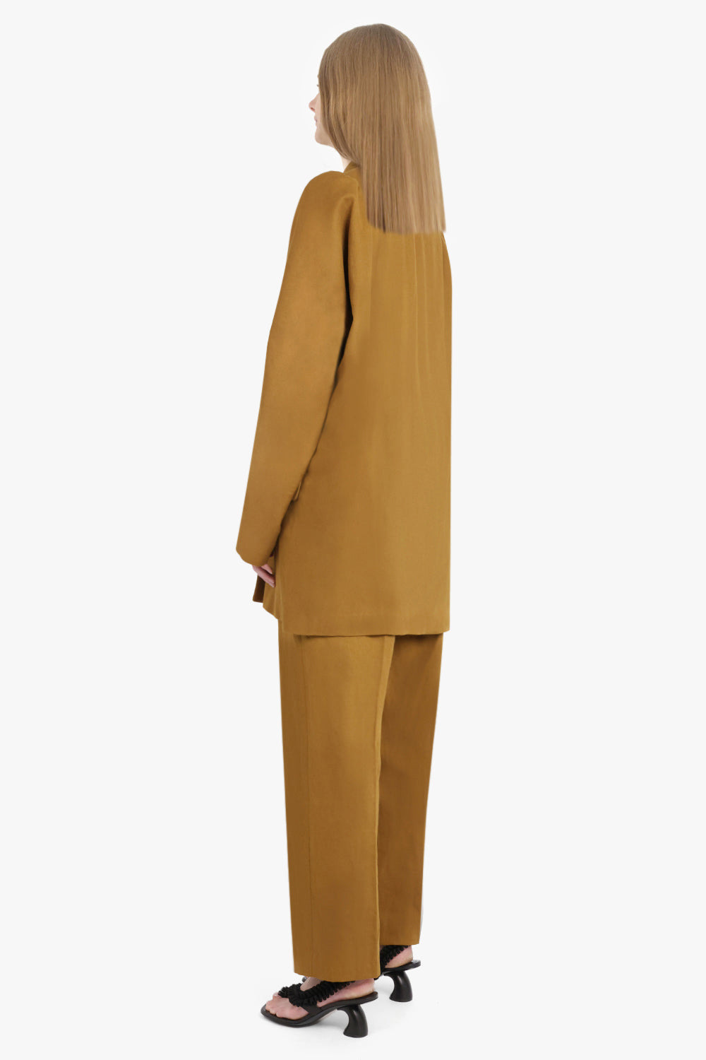 BLINKY DOUBLE BREASTED LONG JACKET | UMBER - 6