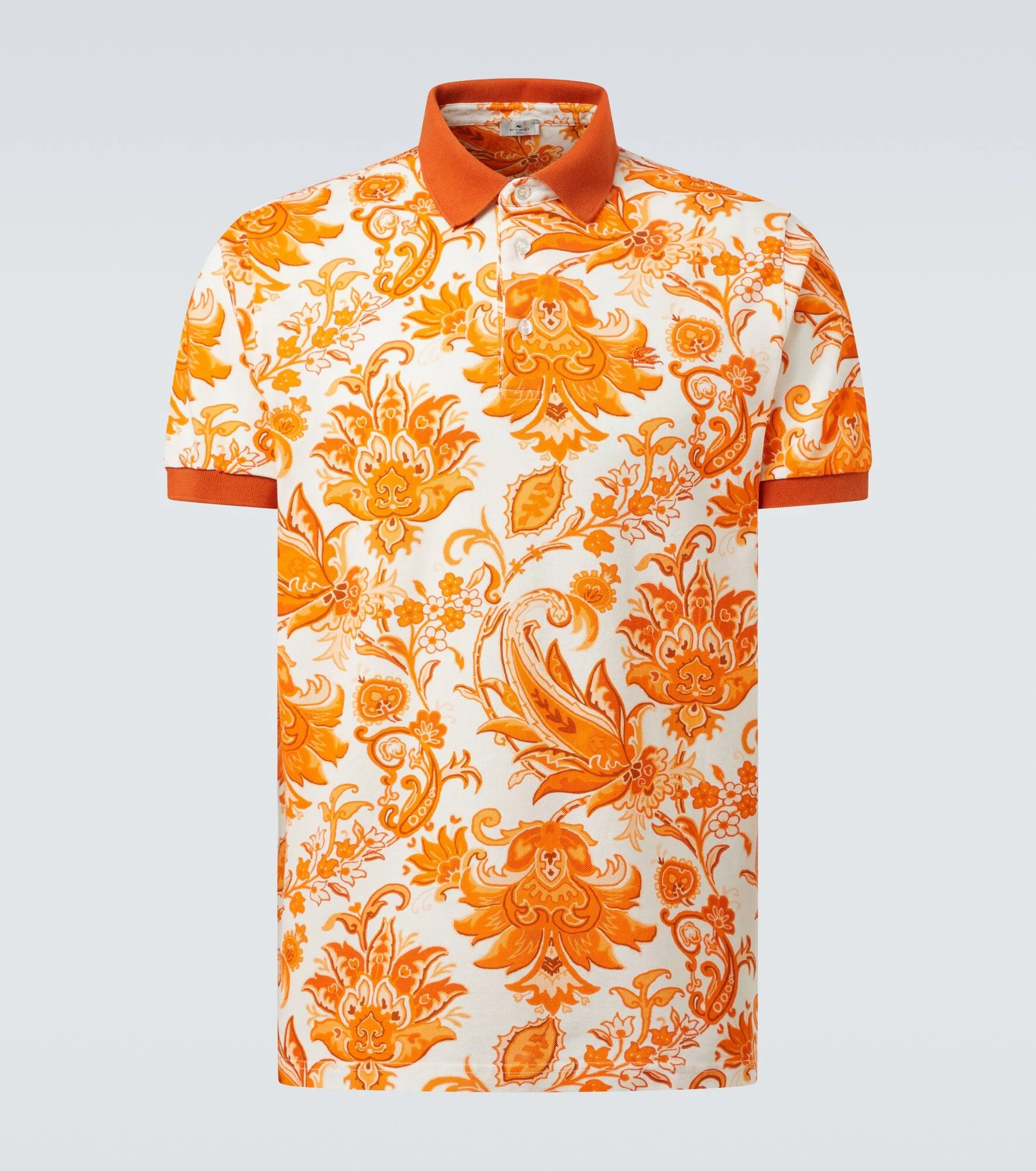 Printed cotton polo shirt - 1