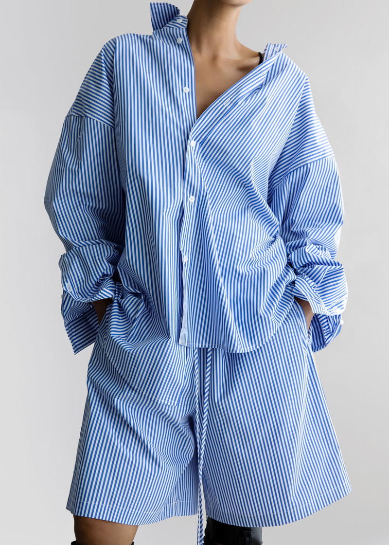Rimini Bermuda Shorts - Blue/White Stripe 6