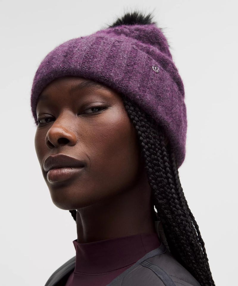lululemon Women's Alpaca Wool-Blend Cable-Knit Pom Beanie outlook