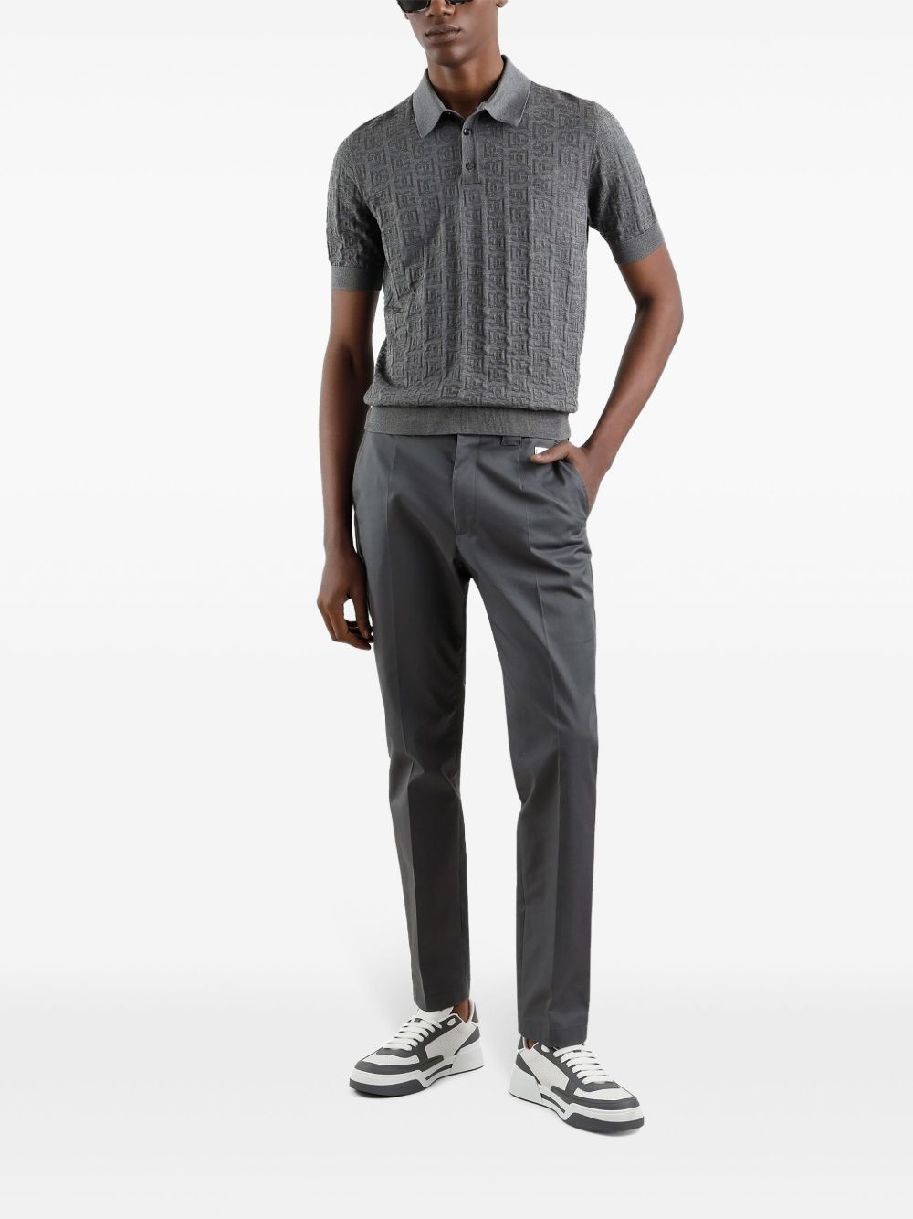 logo-jacquard polo shirt - 2