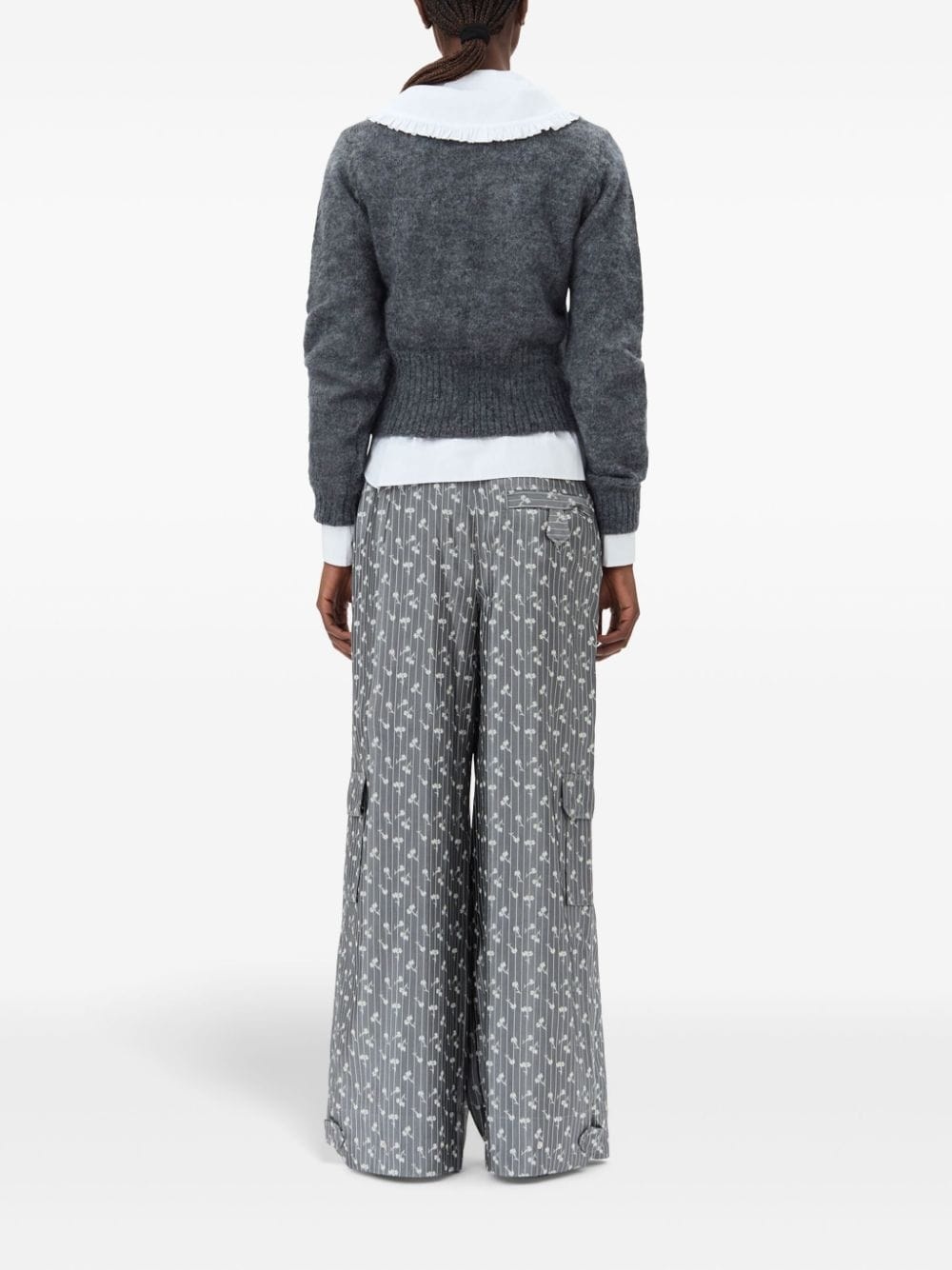 patterned-jacquard trousers - 4