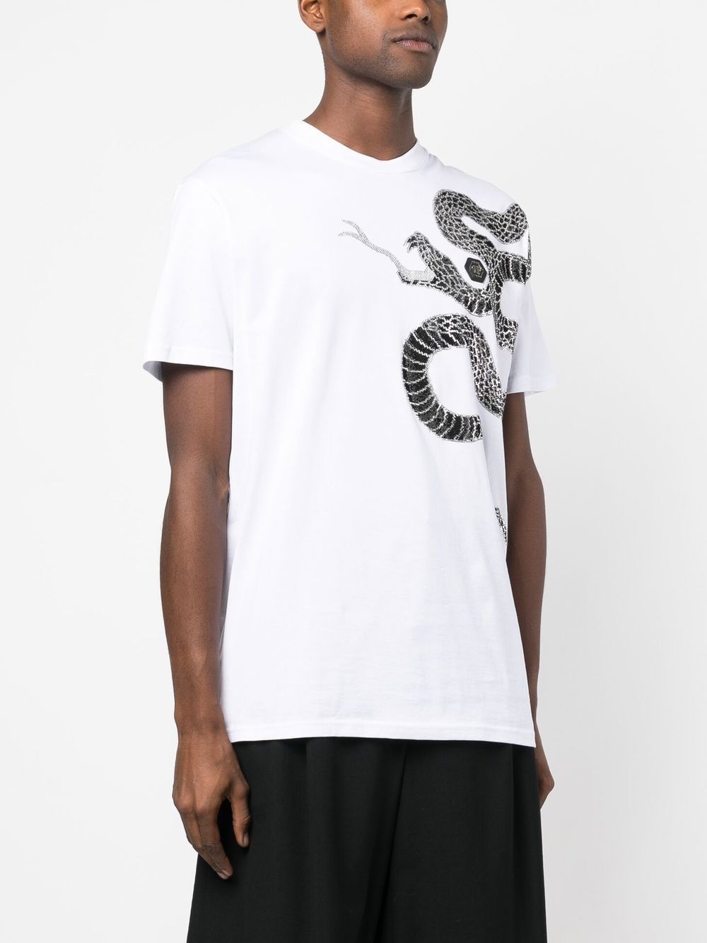 embellished snake-print T-shirt - 3