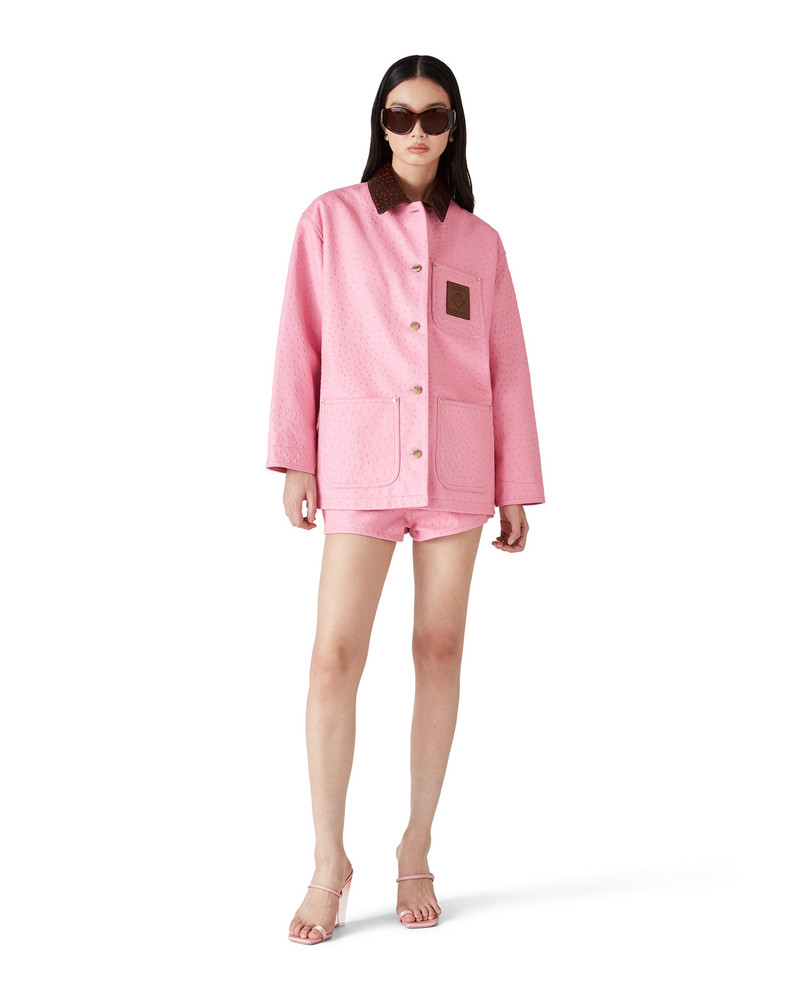 CASABLANCA Embossed Leather Mini Shorts | Casablanca Paris outlook