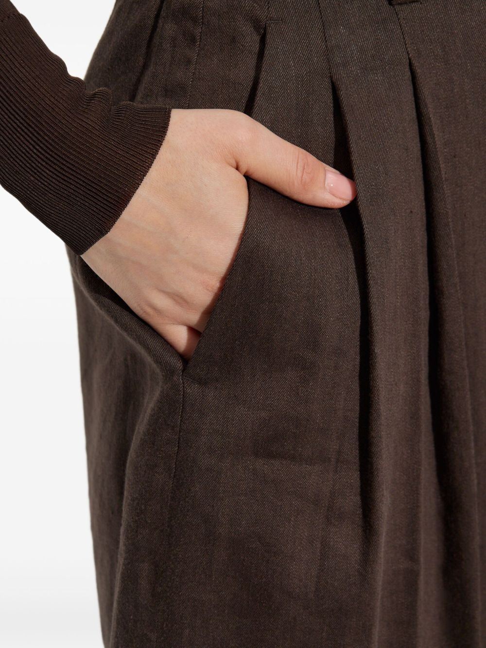 high-waisted belted trousers - 5