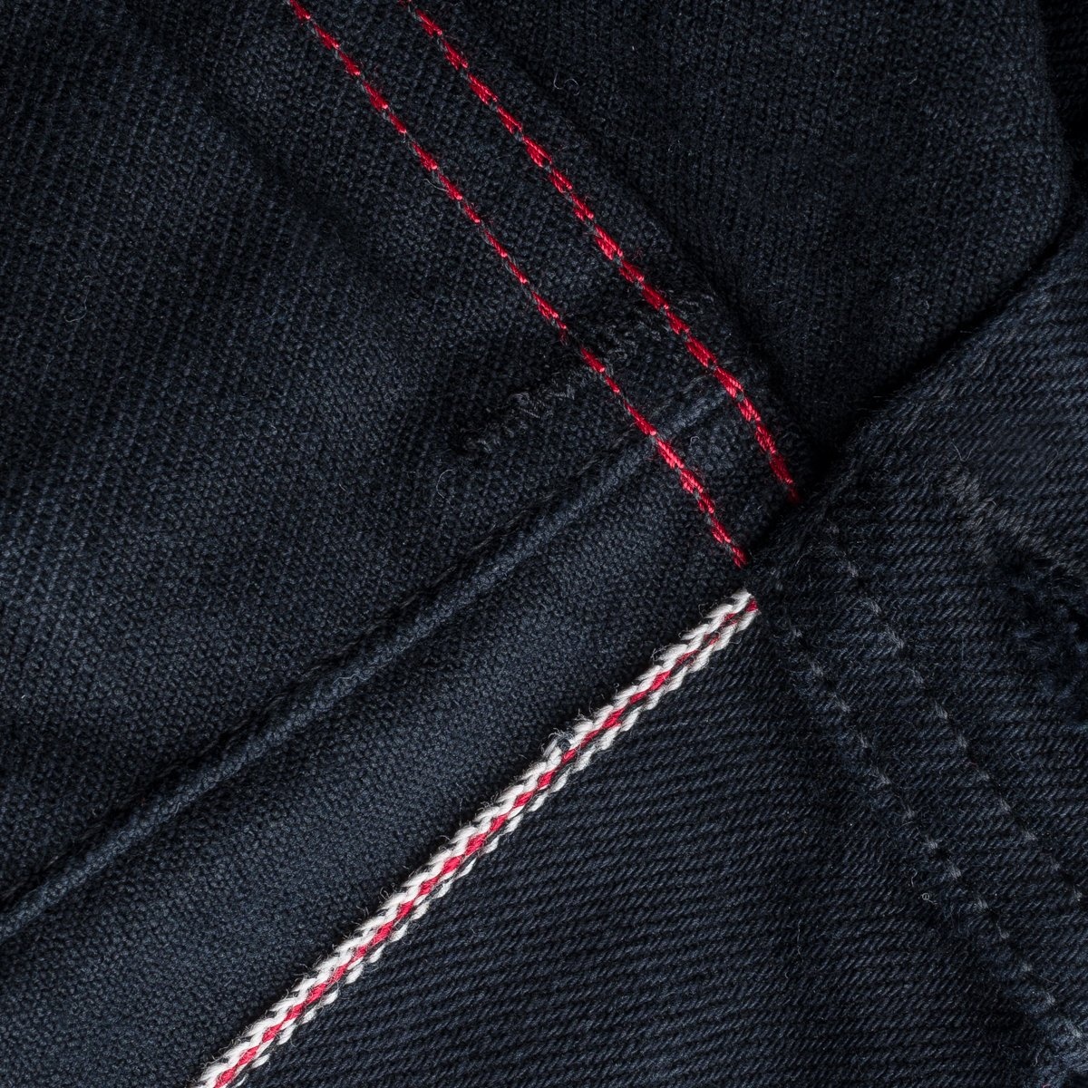 IHJ-132-BLK 14oz Selvedge Modified Type III Jacket - Superblack - 12