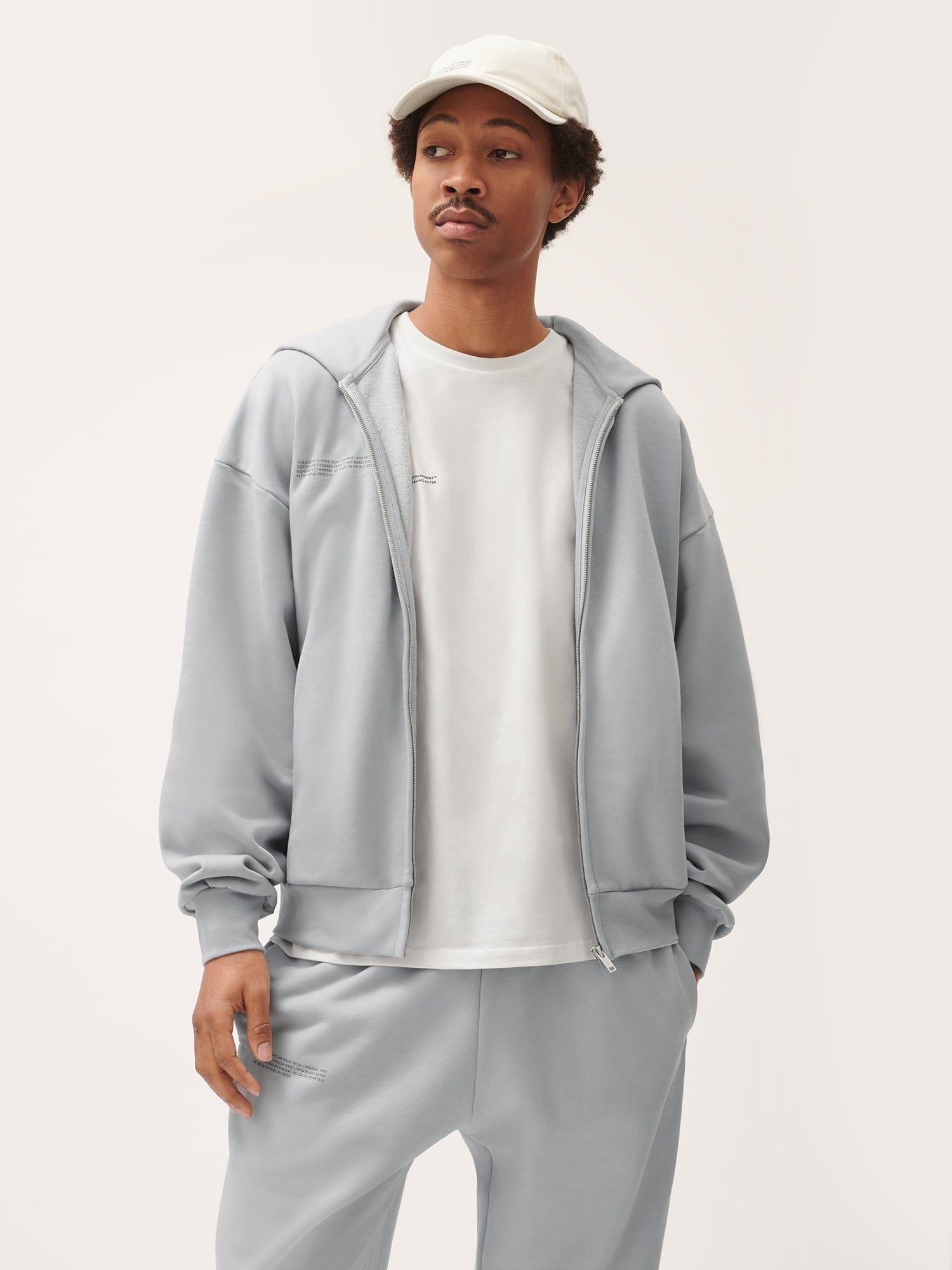 Mens Natural Dye Oversized Hoodie - Midnight Fog Grey - 2