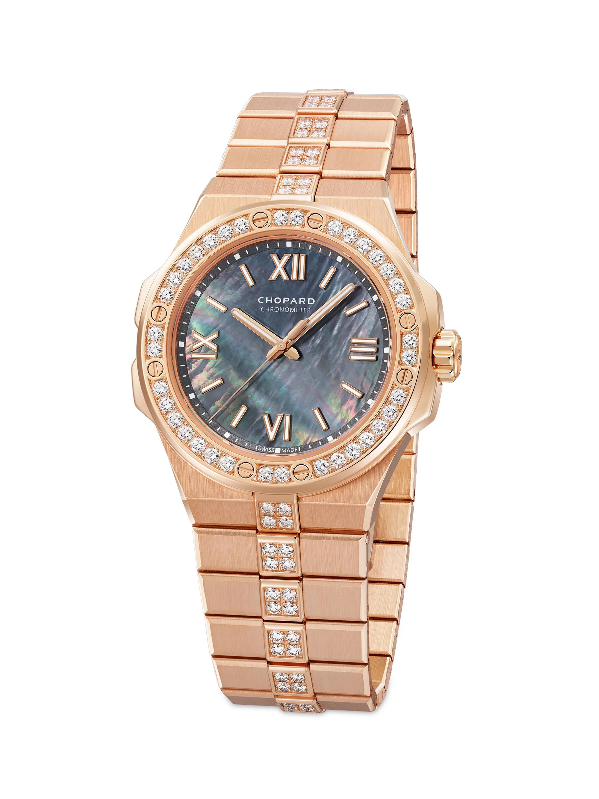 Women's Alpine Eagle 18K Rose Gold & Diamond Bracelet Watch - 1