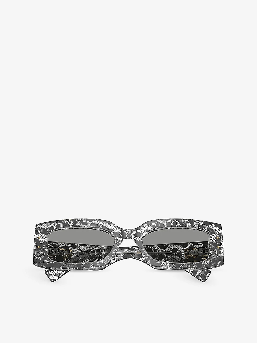 DG4479 Rectangle-Frame Tortoiseshell Acetate Sunglasses - 5