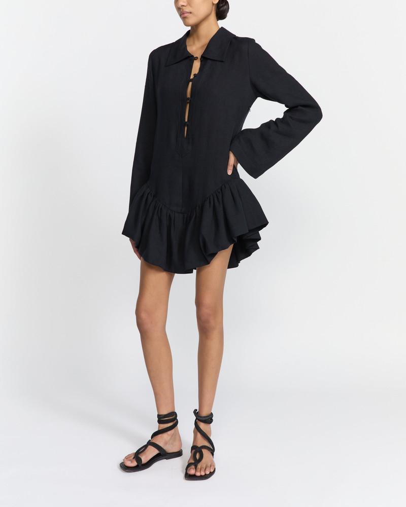 PEPLUM POLO DRESS BLACK 4