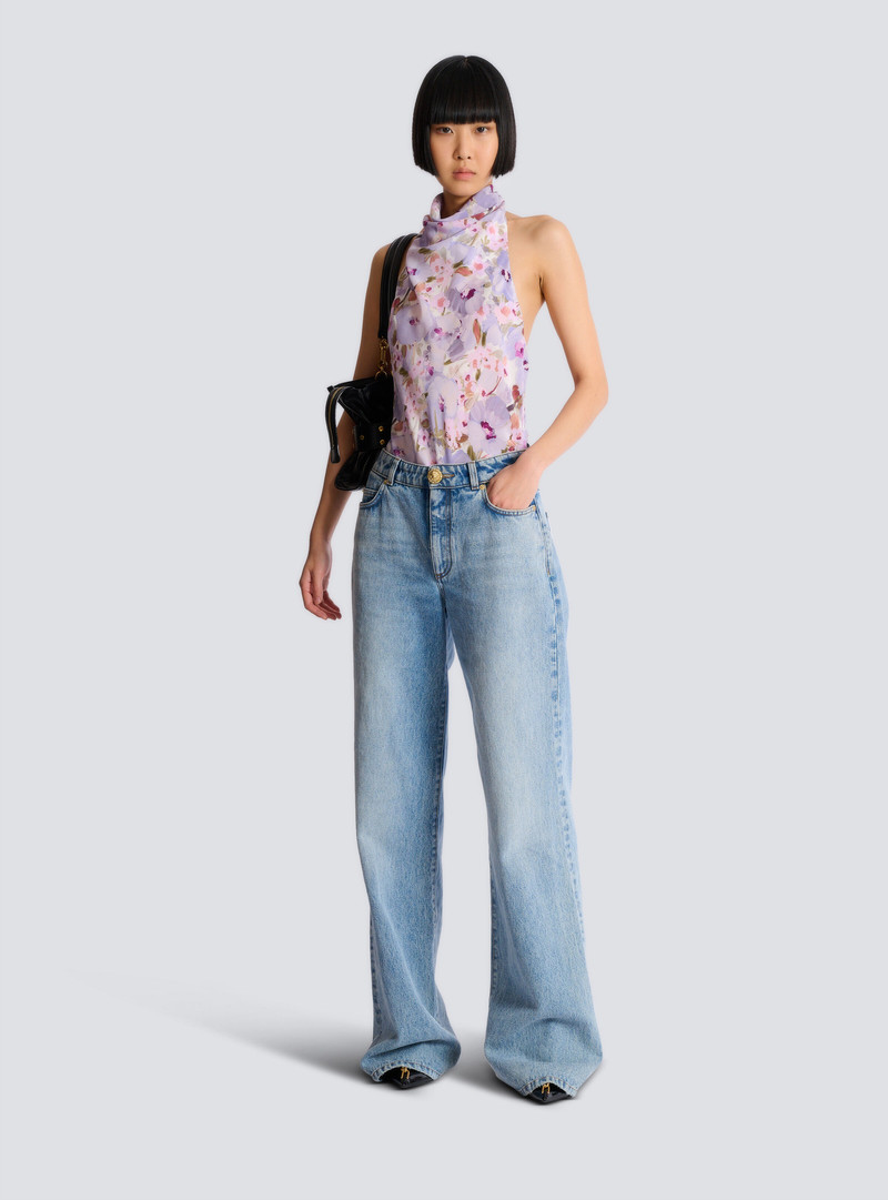 Balmain Sleeveless top with Poppy Flower print outlook