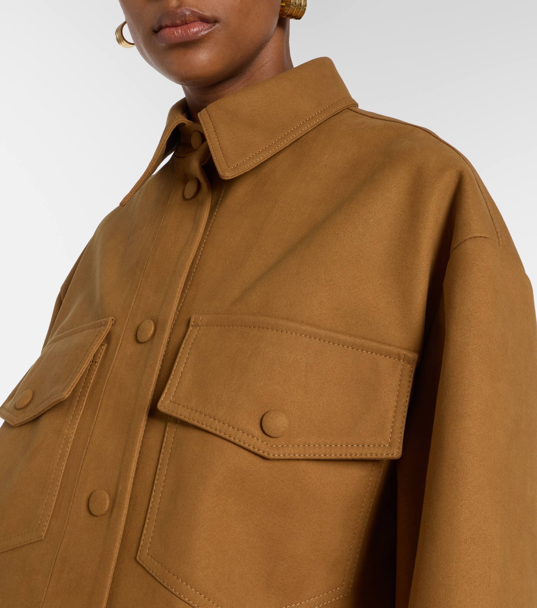 Faux suede overshirt - 4