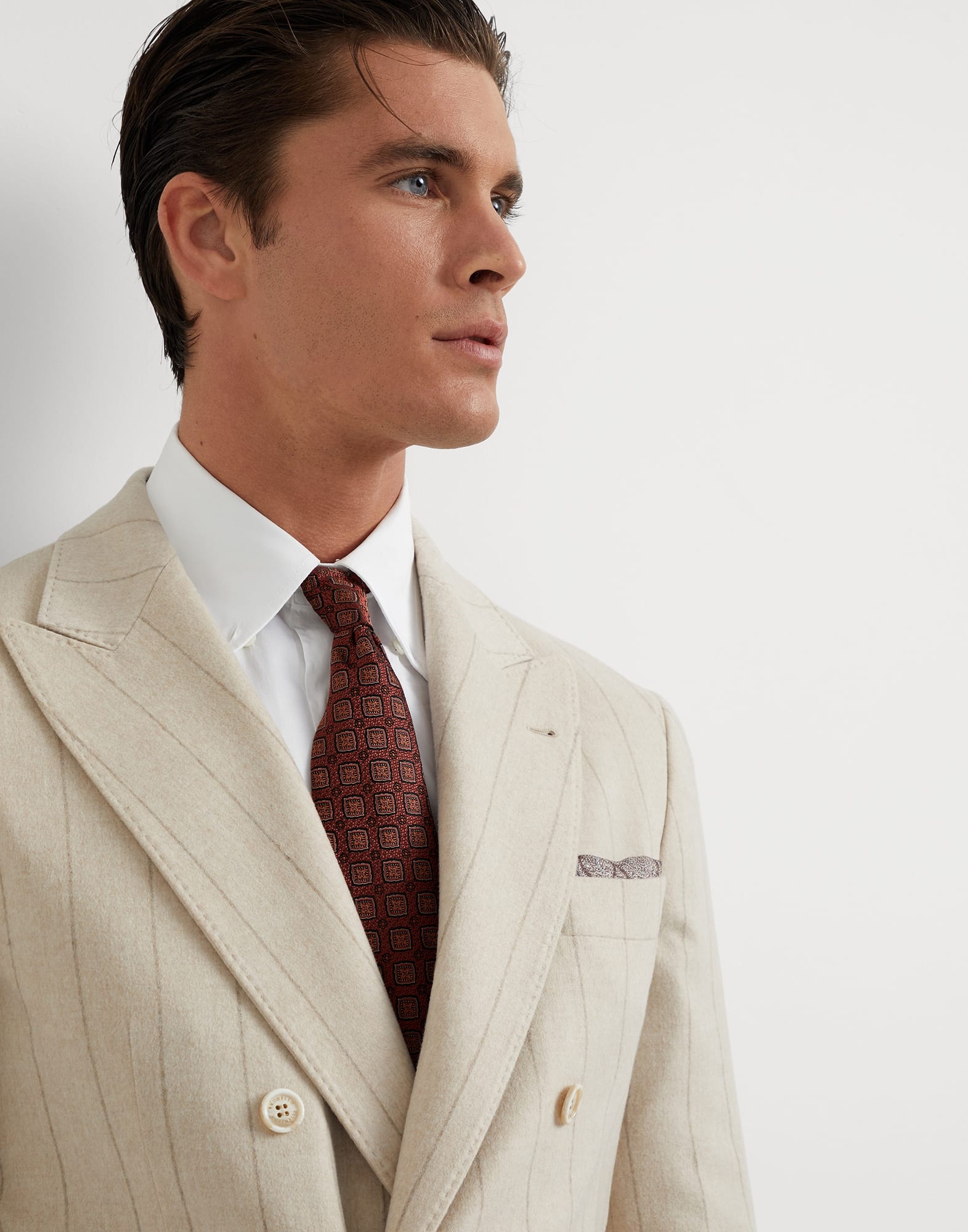 Silk geometric jacquard tie - 3