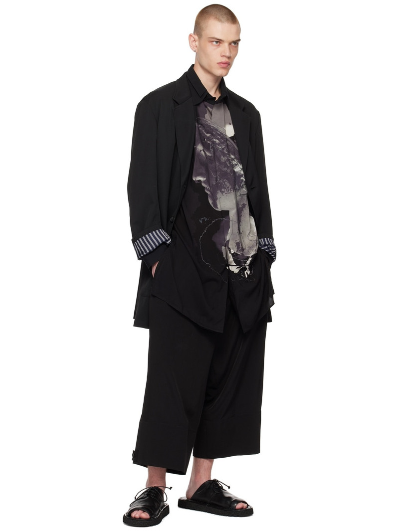 Yohji Yamamoto Black Printed Shirt outlook