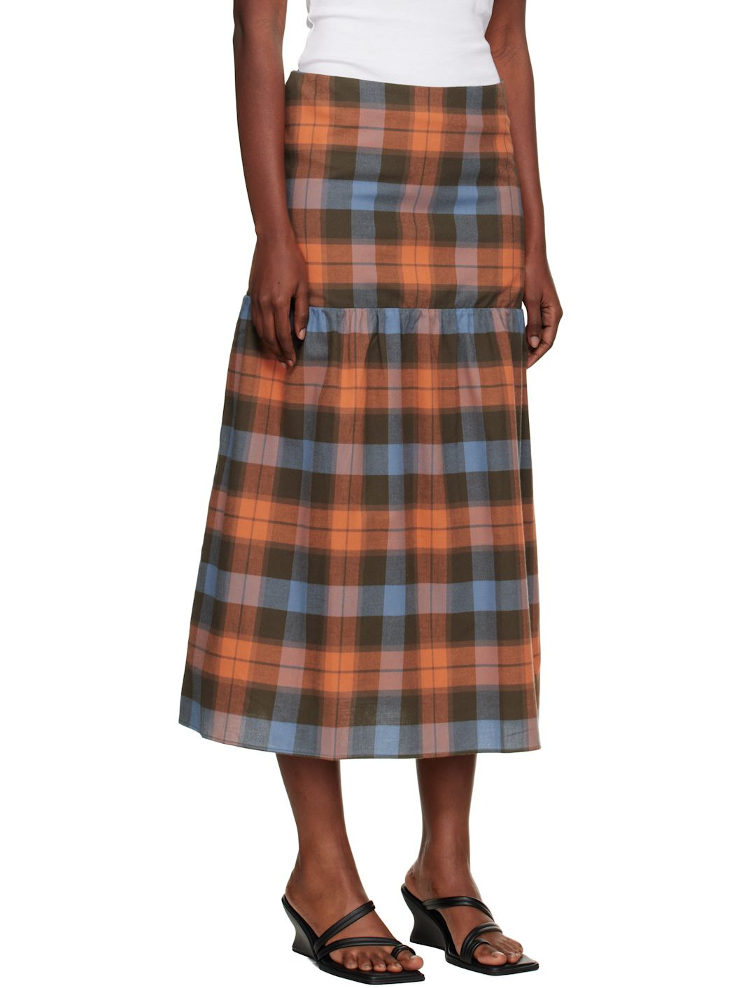 Orange & Blue Garlin Maxi Skirt - 2