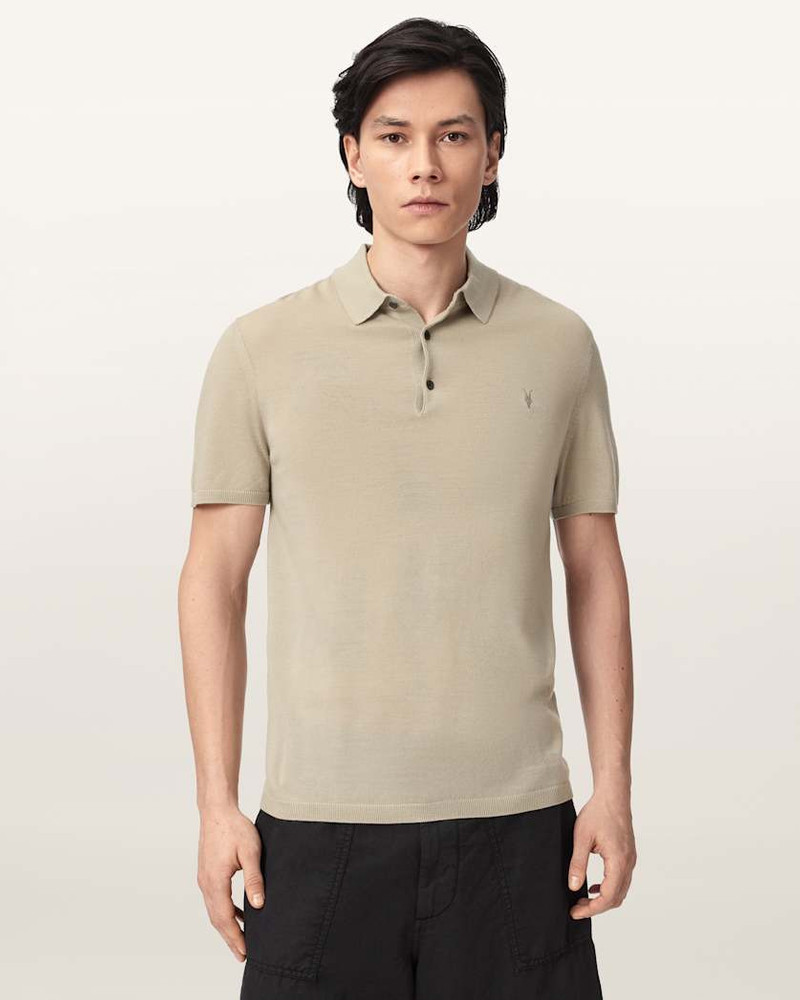 ALLSAINTS MODE MERINO SHORT SLEEVE RAMSKULL POLO SHIRT outlook