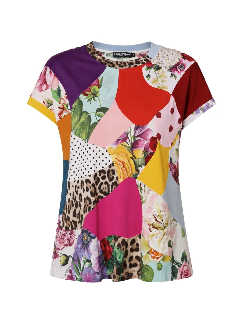 patchwork floral-print T-shirt - 1