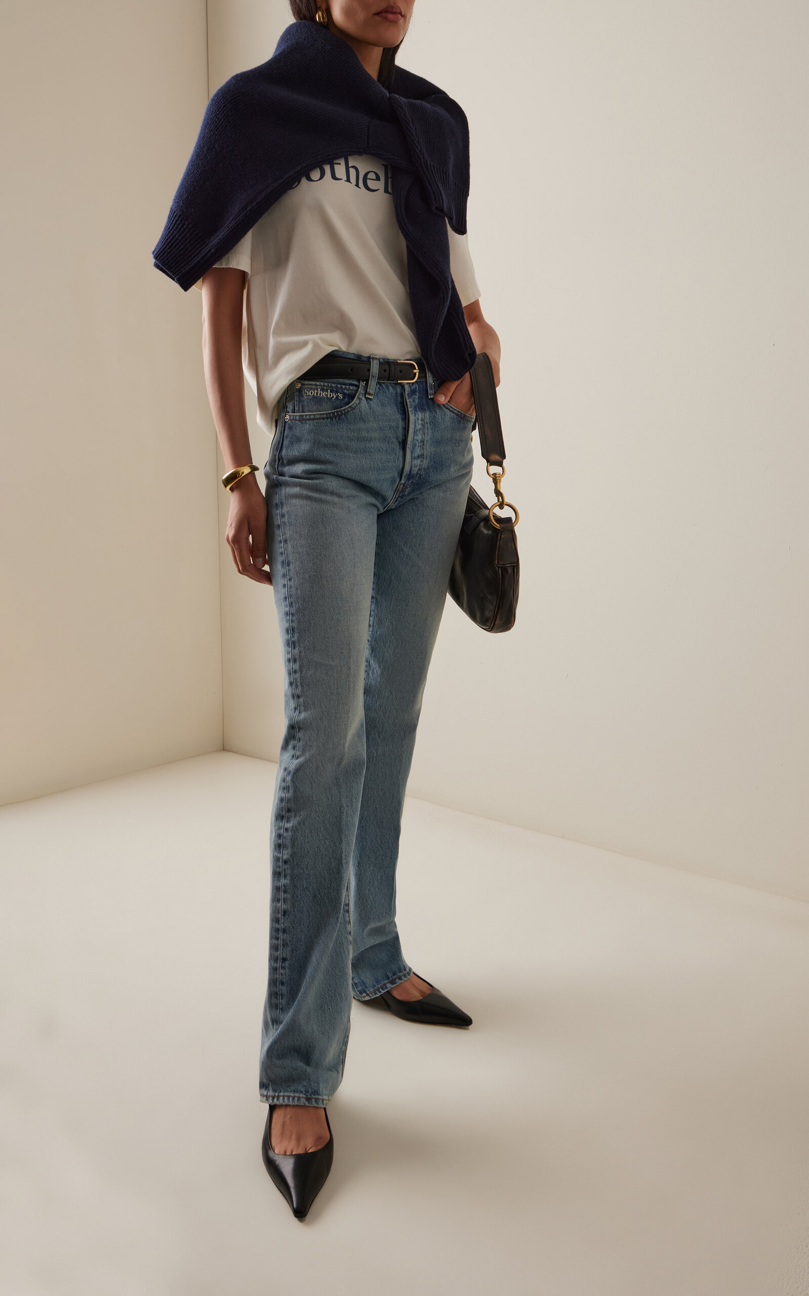 x Sotheby's Rigid High-Rise Straight-Leg Jeans light wash - 2