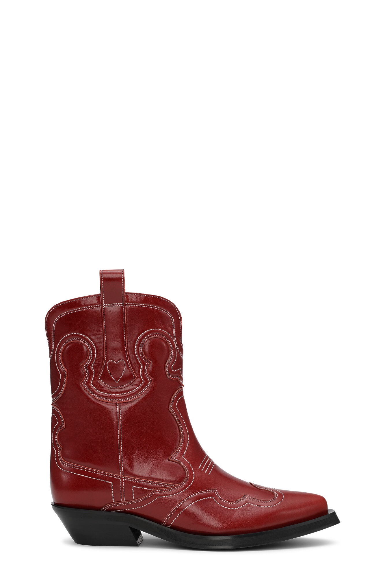 RED LOW SHAFT EMBROIDERED WESTERN BOOTS - 1