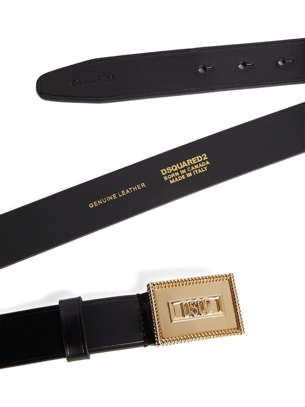 DSQ2 plaque rectangular-buckle belt - 4