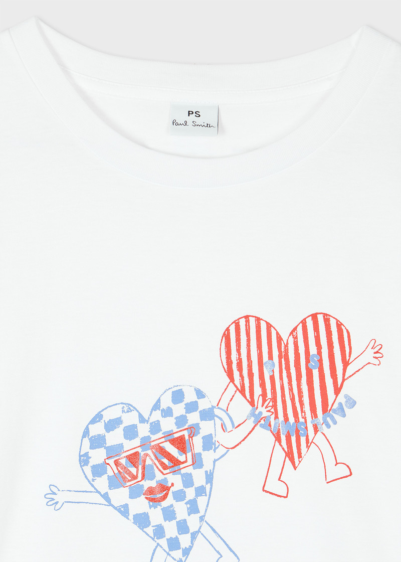 Paul Smith Women's White 'Cool Hearts' T-Shirt outlook