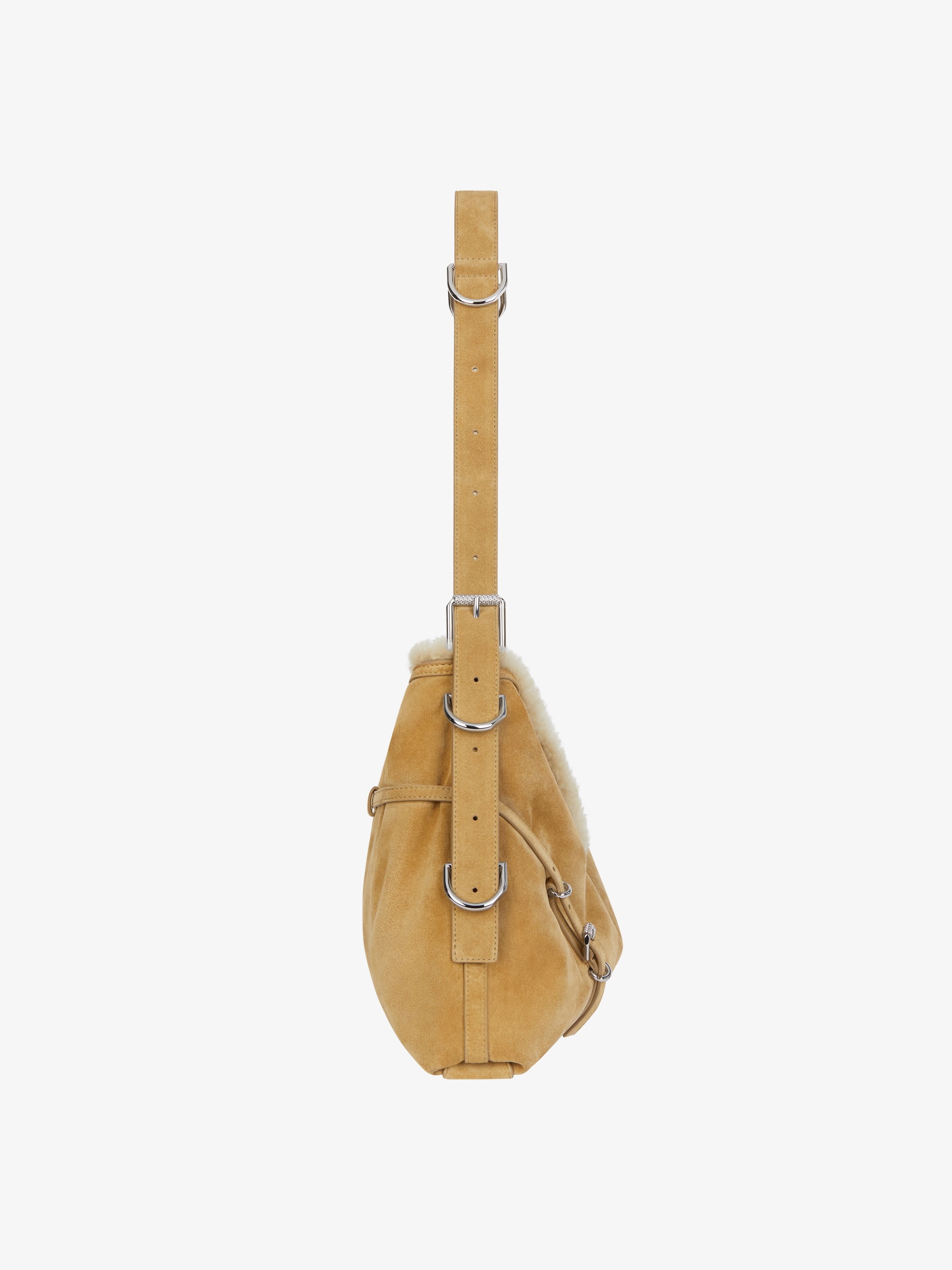MEDIUM VOYOU BAG IN SUEDE AND SHEARLING - 3