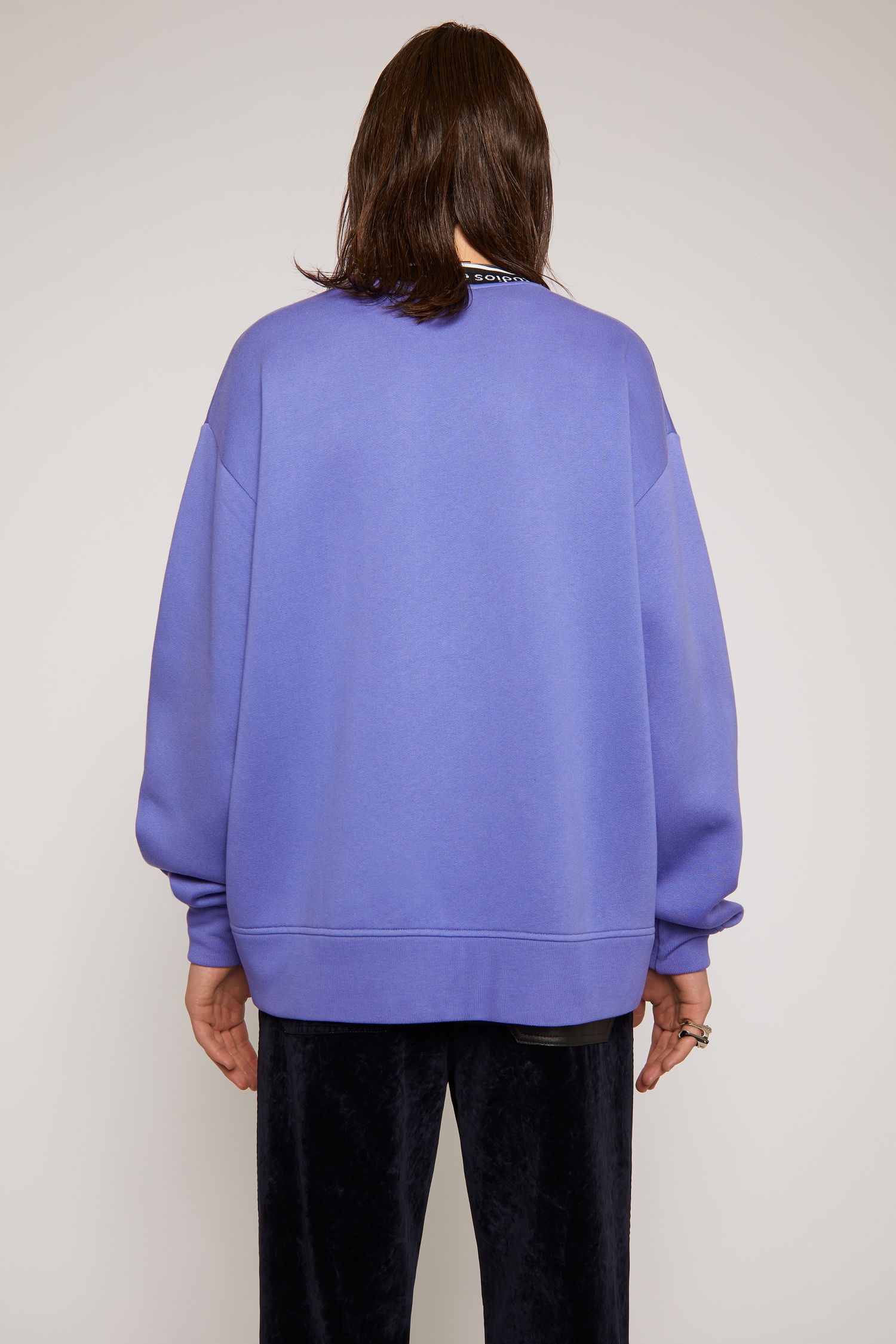 Logo jacquard sweatshirt dusty purple - 3