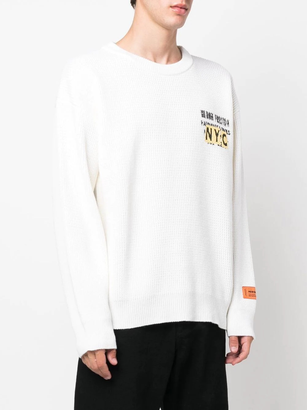 logo-print crew-neck jumper - 3