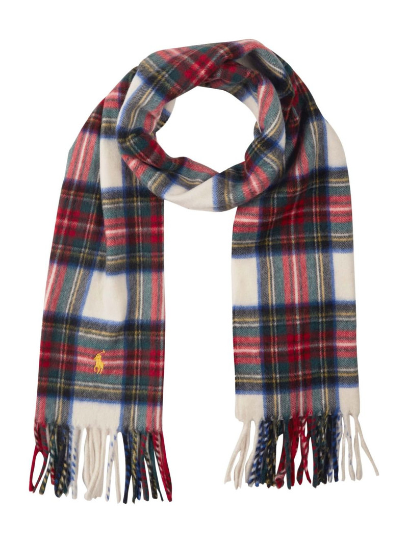 plaid fringed scarf 1