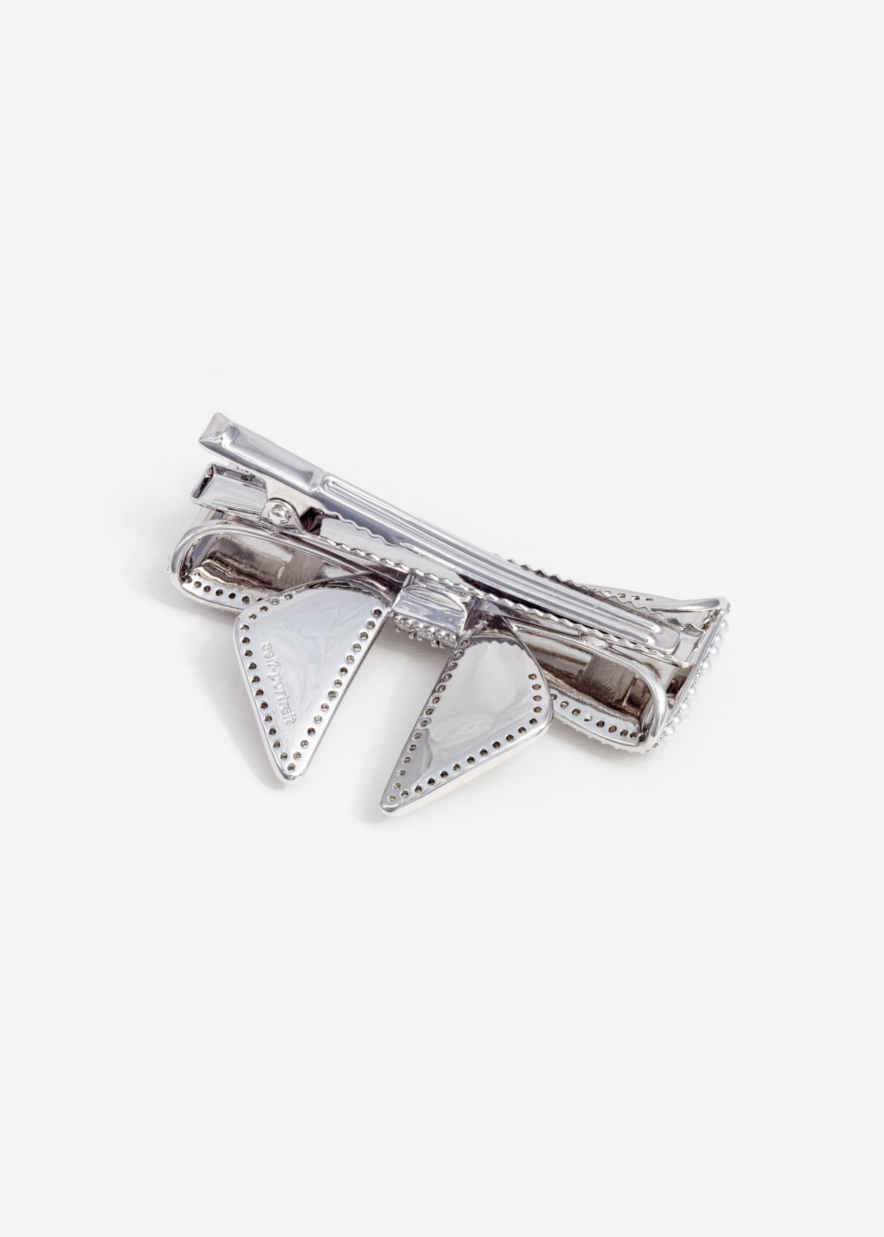 Pearl Embellished Bow Hairclip - 2
